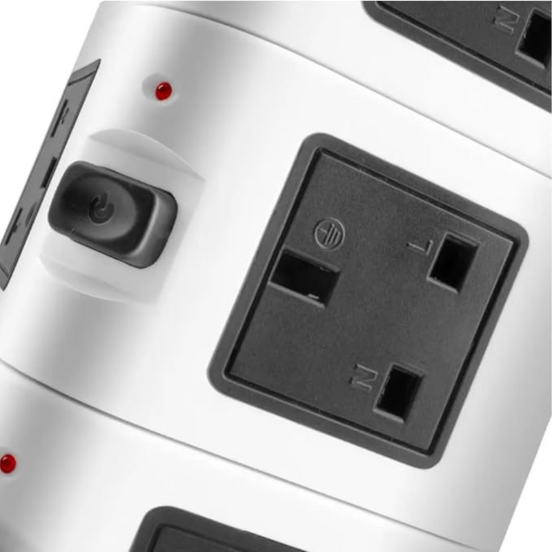 Torre de Tomada Elétrica com 3 Entradas Universais e 2 Portas USB - OI-TO 128