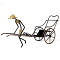 Home Elegance Nostalgic Chinese Style Retro Rickshaw Ornament Wrought Iron Wine Rack Crafts Home Decoration