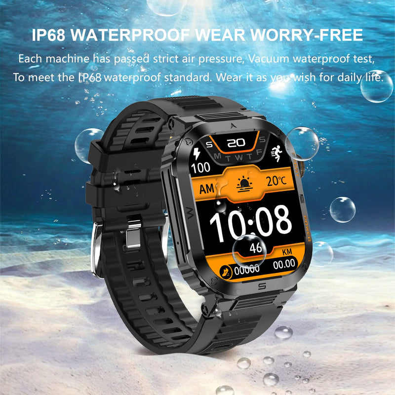 2023 New Full Touch Smart Watch Men For Android Xiaomi Blood Pressure Oxygen Fitness Watch 5 Atm Waterproof Military SmartWatch