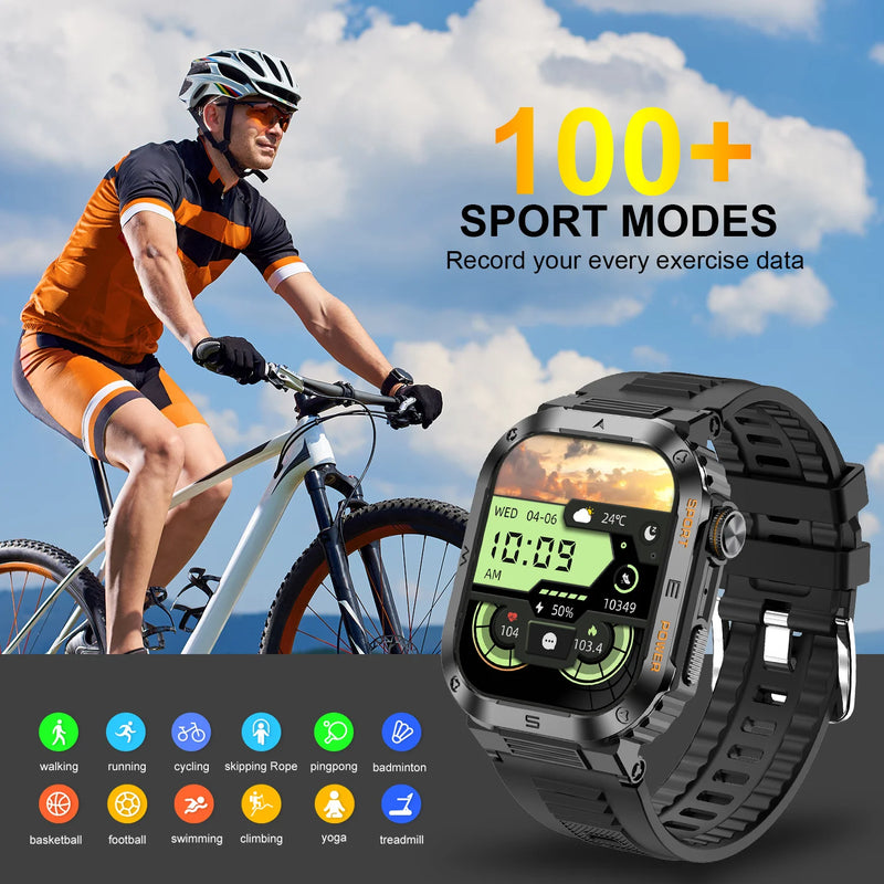 2023 New Full Touch Smart Watch Men For Android Xiaomi Blood Pressure Oxygen Fitness Watch 5 Atm Waterproof Military SmartWatch