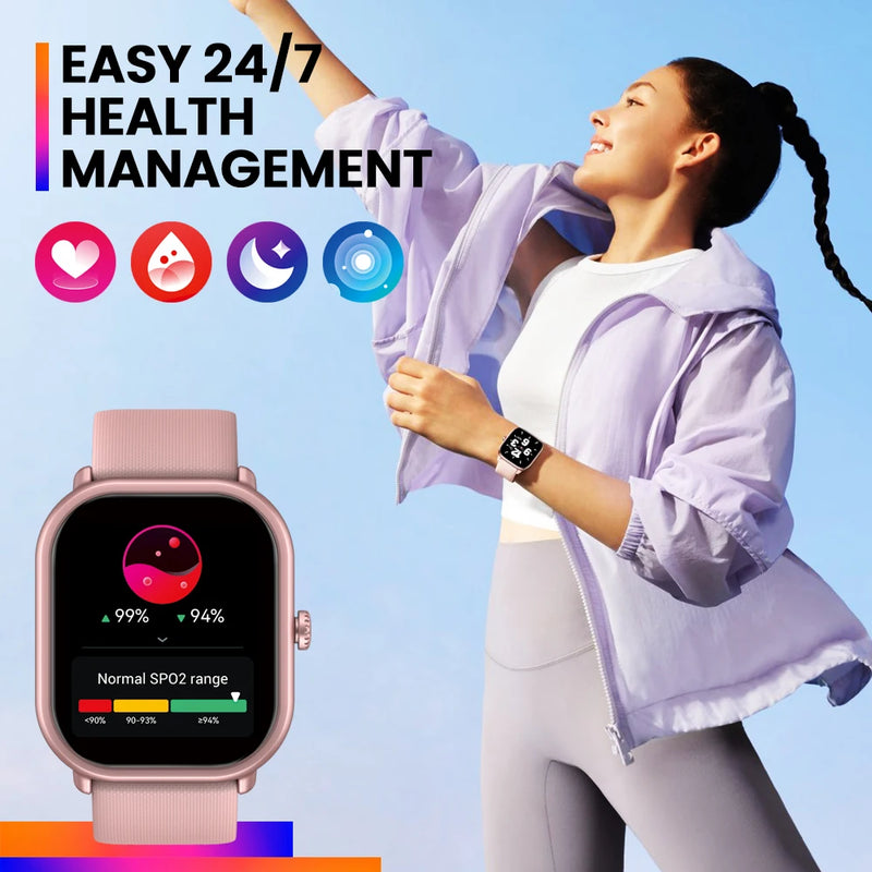 Original Zeblaze GTS 3 Pro Smartwatch 1.97" AMOLED HD Display HiFi Voice Calling SpO2 Health Monitor Sport Smart Watch Men Women