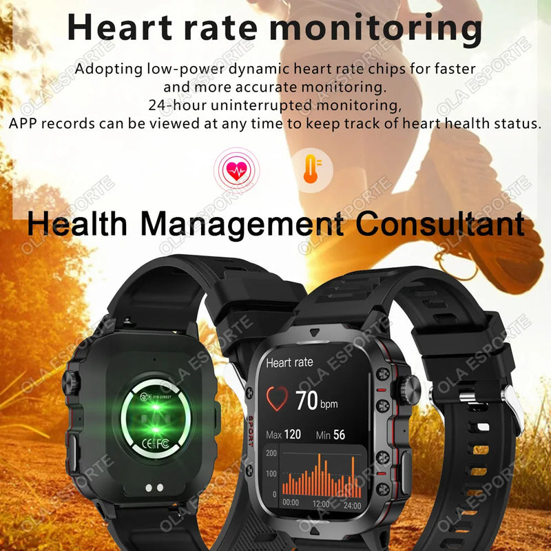 2025 For Huawei Xiaomi Military Smartwatch GPS Men Flashlight Waterproof Outdoor Sport Tracker HD Bluetooth Call Smart Watch New