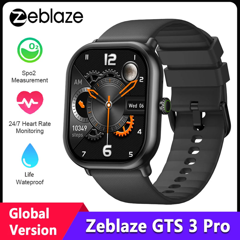 Original Zeblaze GTS 3 Pro Smartwatch 1.97" AMOLED HD Display HiFi Voice Calling SpO2 Health Monitor Sport Smart Watch Men Women