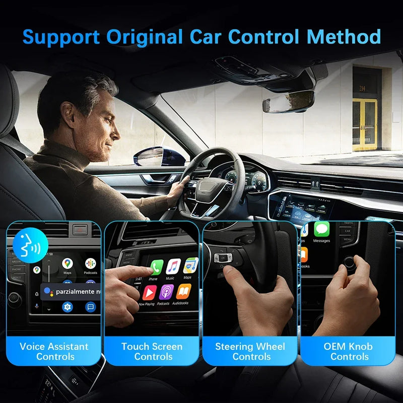 NEW 2IN1 Wireless CarPlay Android Auto Wireless Adapter Smart Mini Box Plug And Play WiFi Fast Connect Universal For VW Nissan