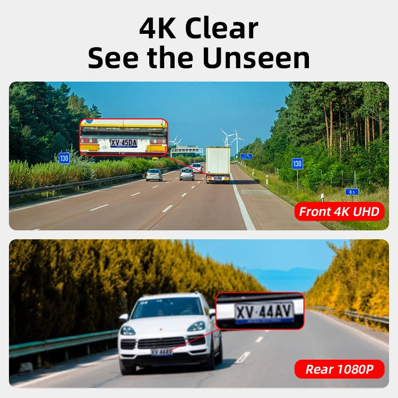 4K Mini  Dash Cam Easy Installation 1920*1080P Car DVR GPS WIFI APP Control 24H With Available 1080P Rear Camera B55