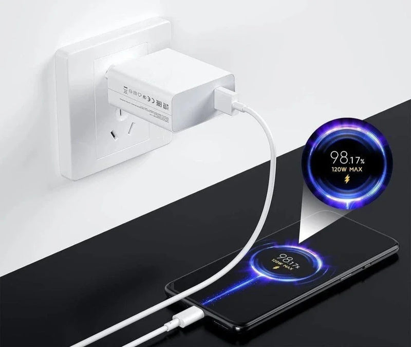 Carregador 120W Turbo Power Xiaomi Cabo 6A Usb com Saída Tipo-C