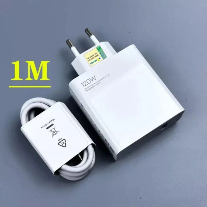 Carregador 120W Turbo Power Xiaomi Cabo 6A Usb com Saída Tipo-C